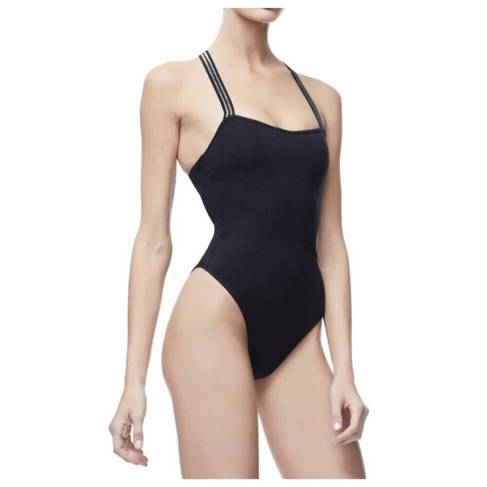Good American Good Body Cross Back Bodysuit 3 Large Tank Top Sparkle Strap $150 - Picture 14 of 14